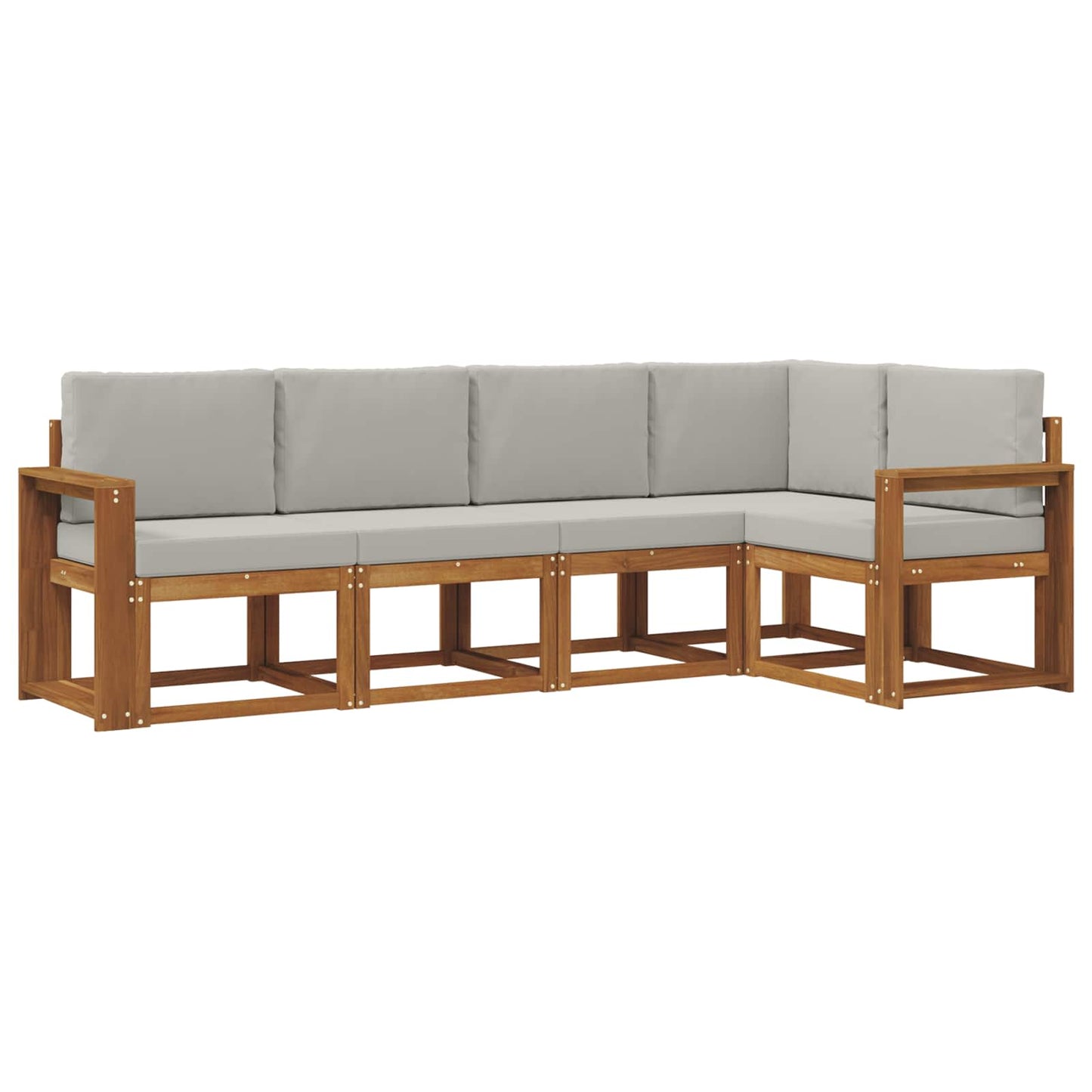 Set di divani con cuscino 5 pcs Grigio Naturale e Chiaro