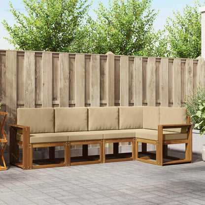 Set di divani con cuscino 5 pcs Naturale e Beige