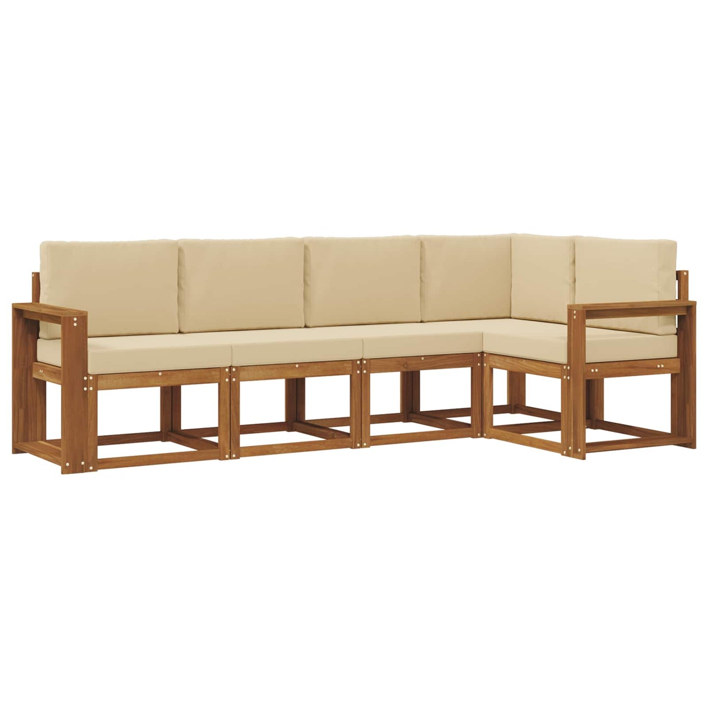 Set di divani con cuscino 5 pcs Naturale e Beige