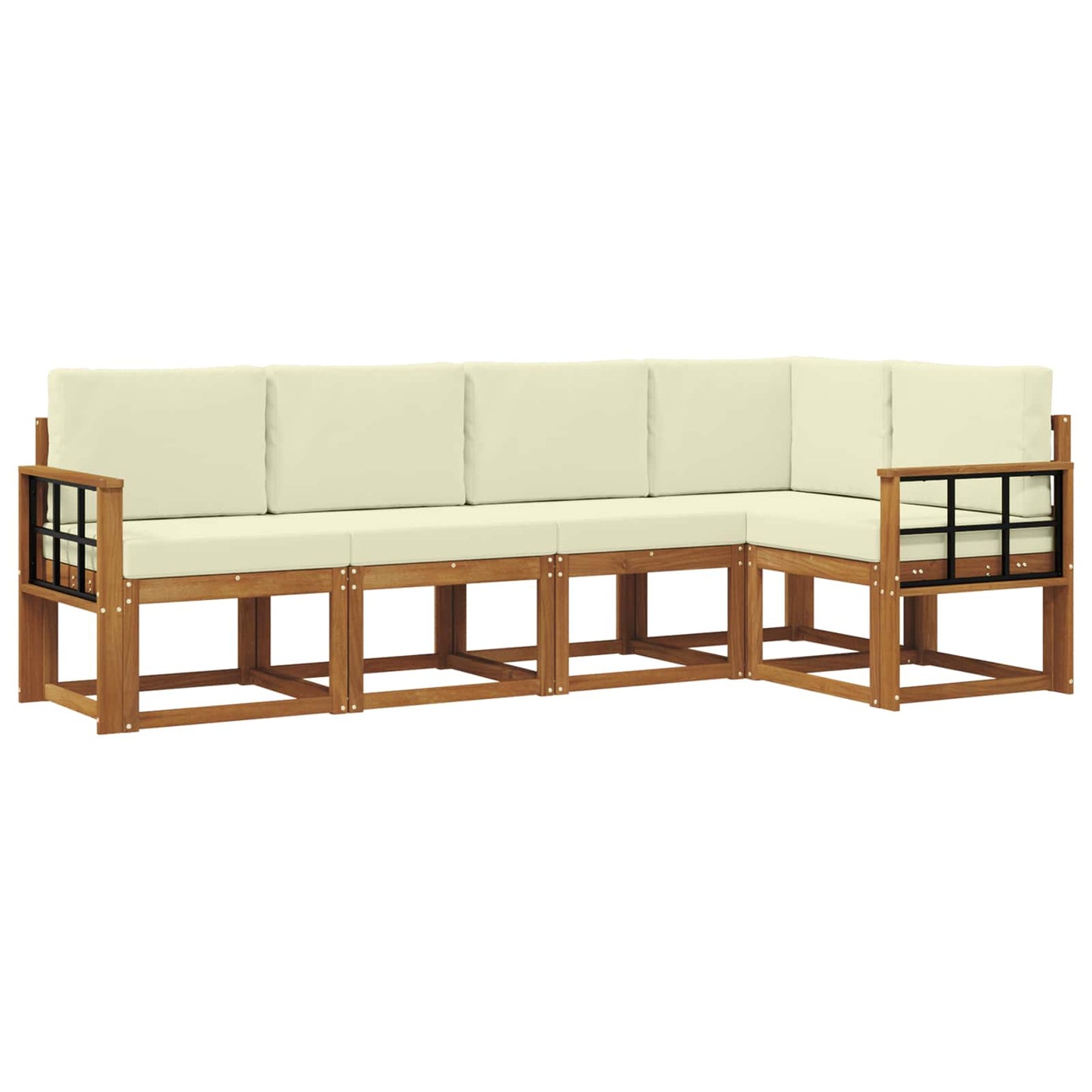 Set di divani con cuscino 5 pcs Naturale e Crema