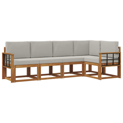 Set di divani con cuscino 5 pcs Grigio Naturale e Chiaro