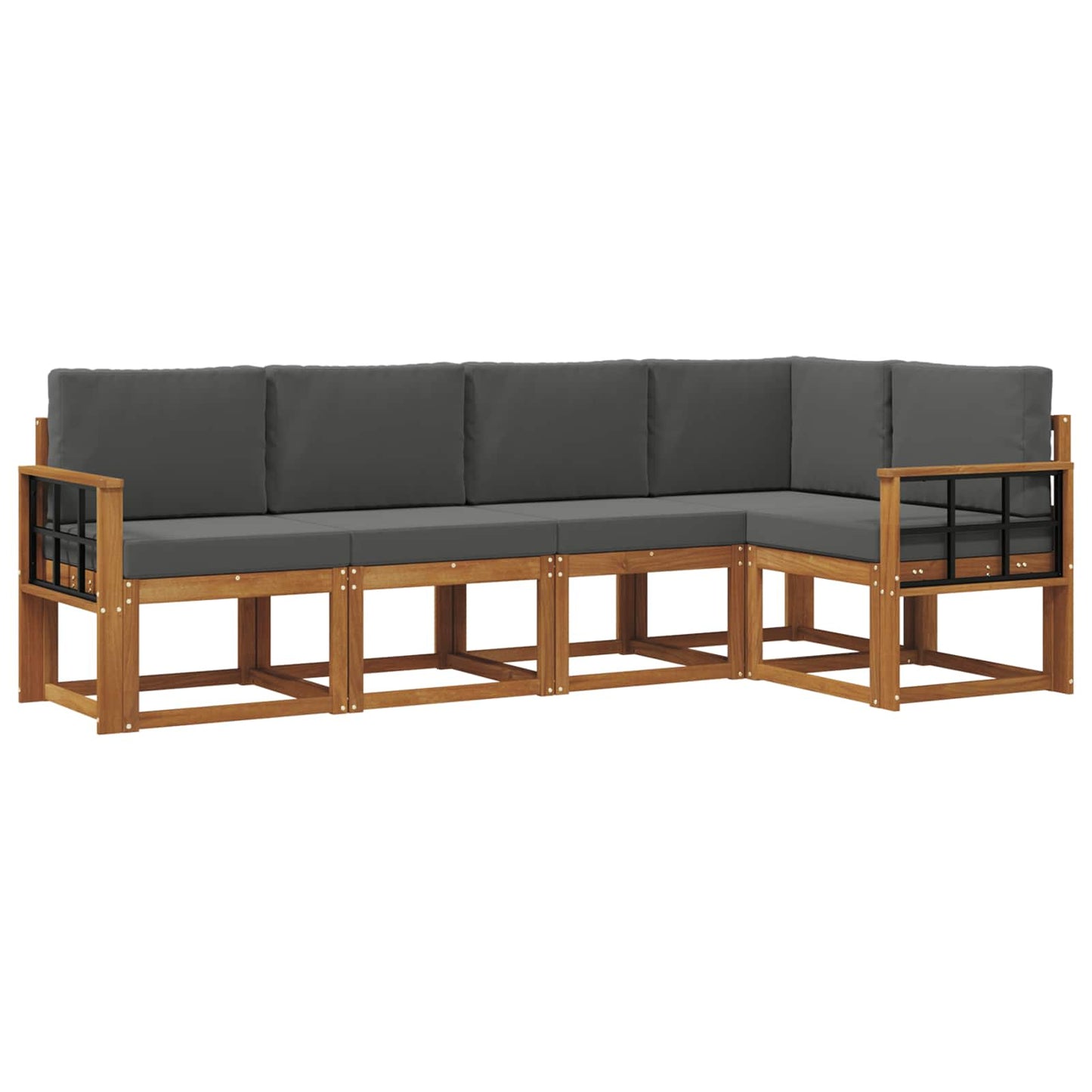 Set di divani con cuscino 5 pcs Naturale e Antracite
