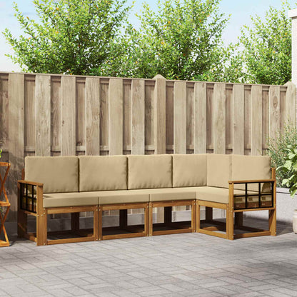 Set di divani con cuscino 5 pcs Naturale e Beige