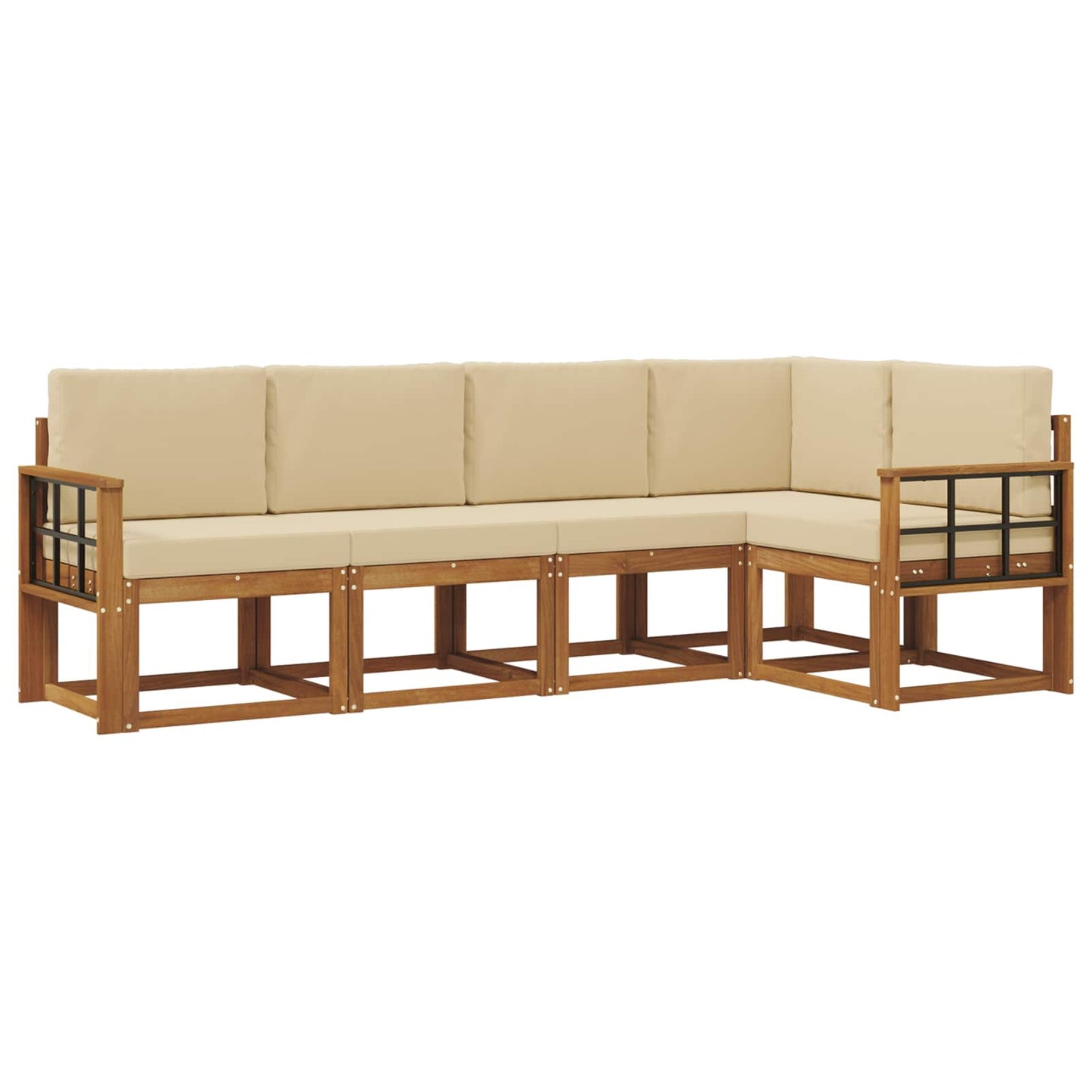 Set di divani con cuscino 5 pcs Naturale e Beige