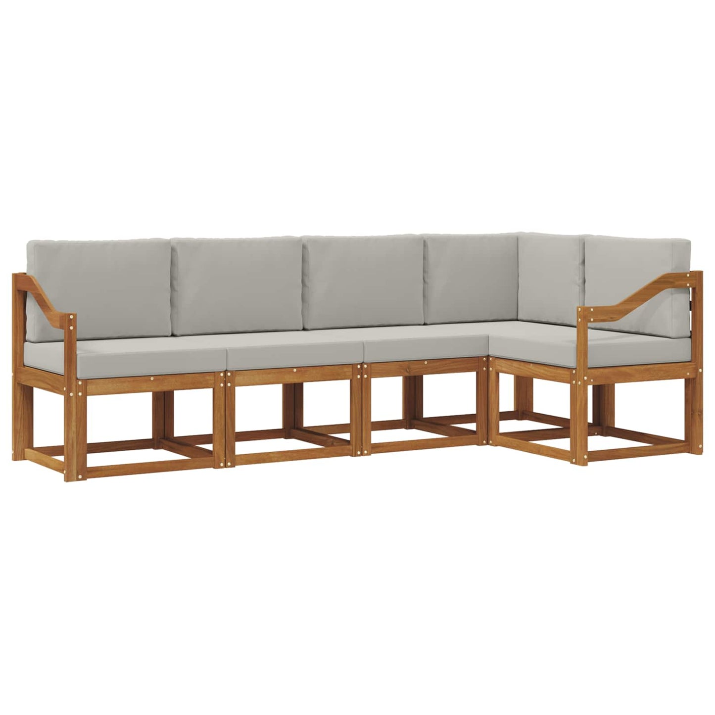 Set di divani con cuscino 5 pcs Grigio Naturale e Chiaro