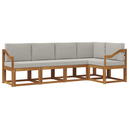 Set di divani con cuscino 5 pcs Grigio Naturale e Chiaro