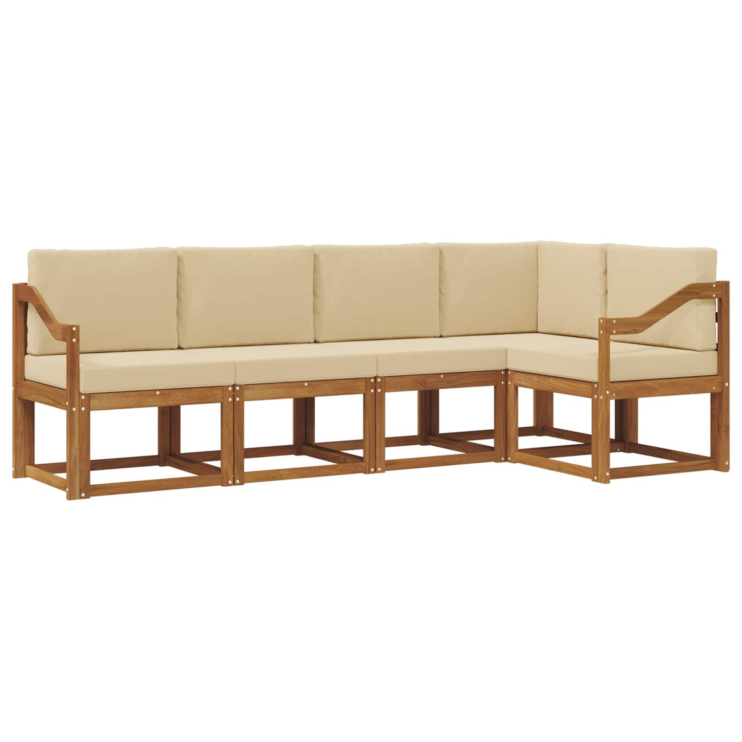 Set di divani con cuscino 5 pcs Naturale e Beige