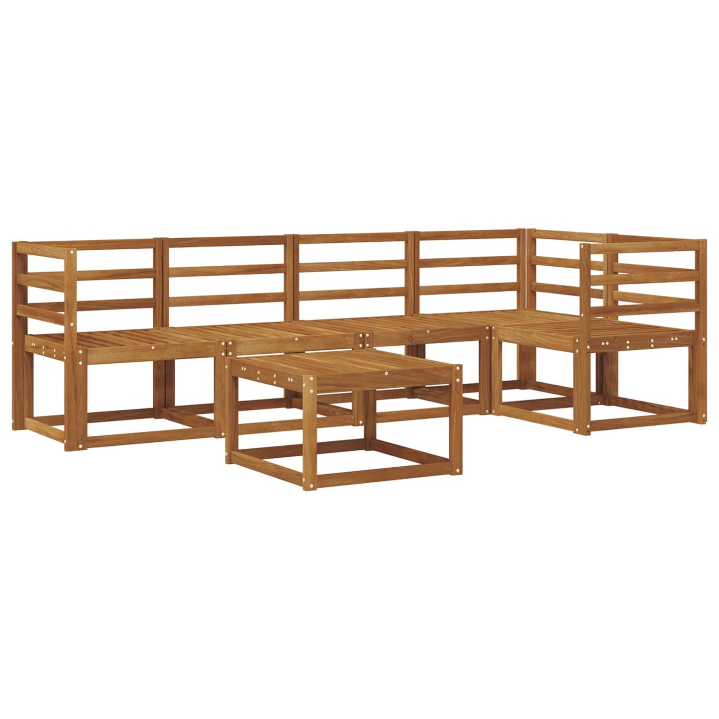 Set di divani 6 pcs Naturale Legno di Acacia Massello