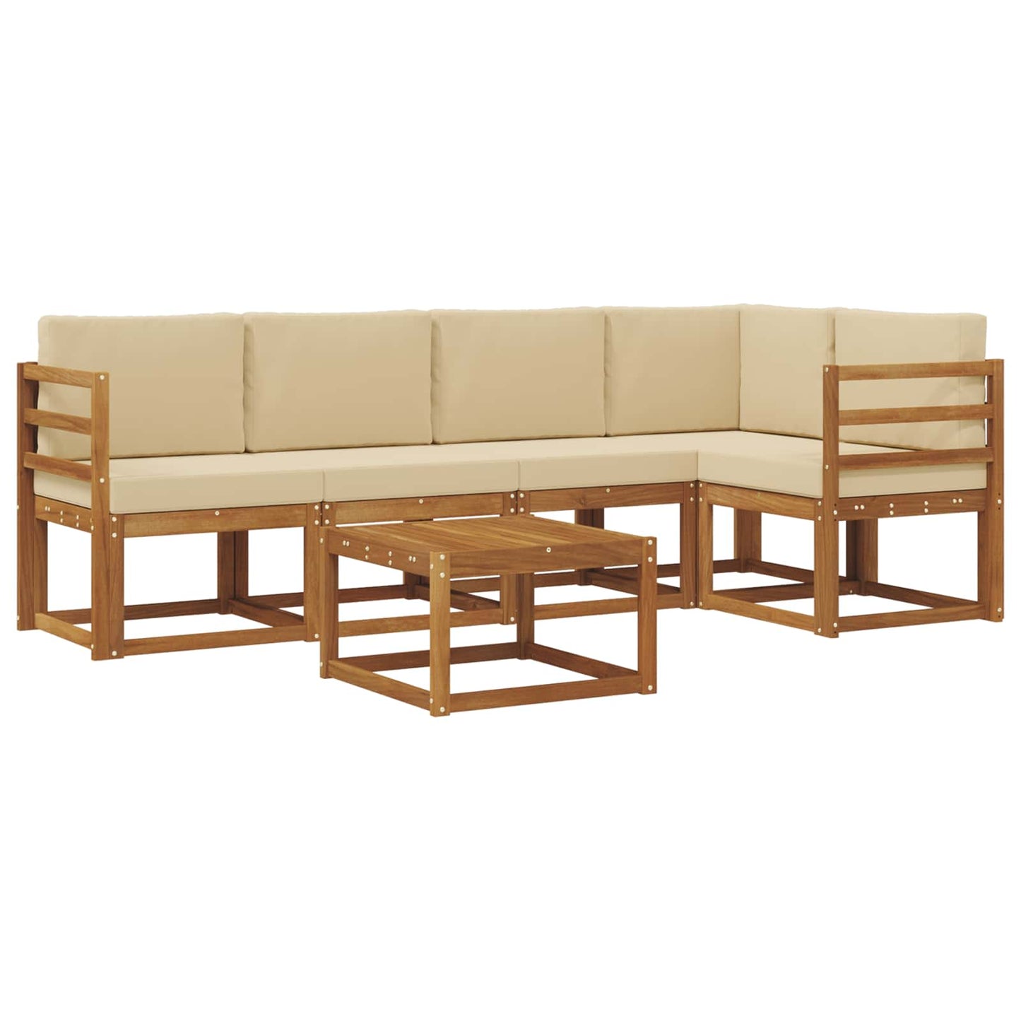 Set di divani con cuscino 6 pcs Naturale e Beige