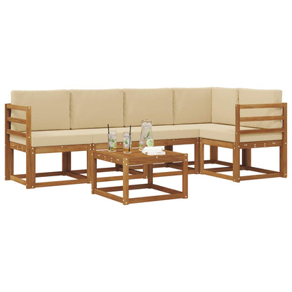 Set di divani con cuscino 6 pcs Naturale e Beige