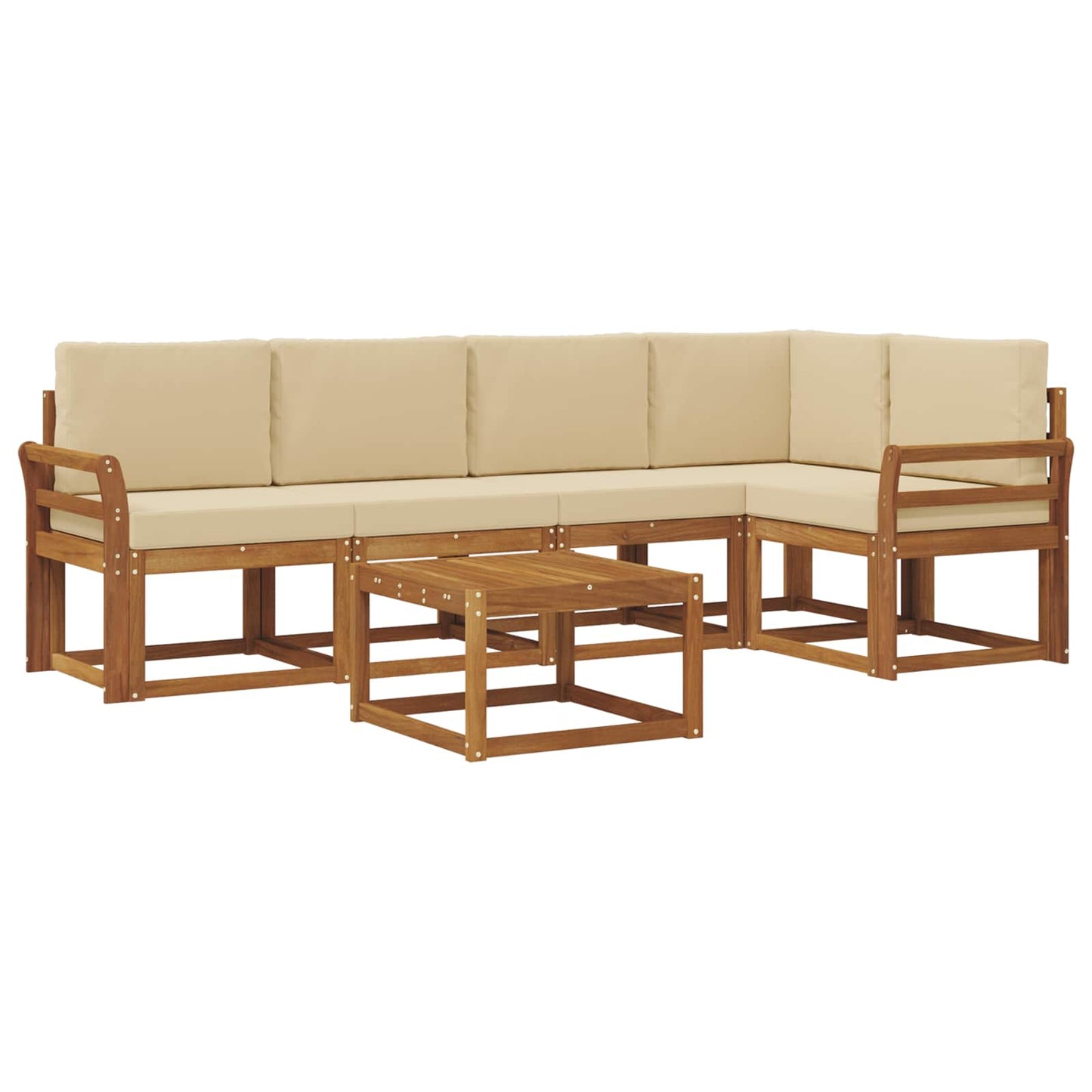 Set di divani con cuscino 6 pcs Naturale e Beige