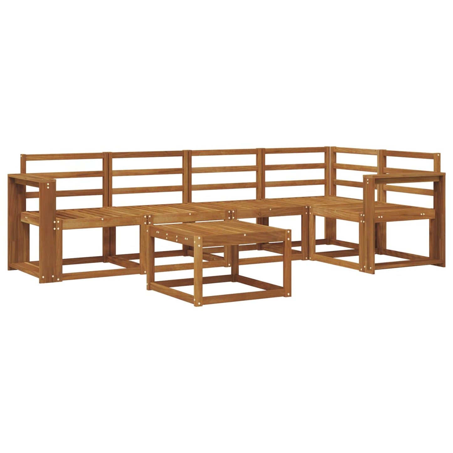 Set di divani 6 pcs Naturale Legno di Acacia Massello
