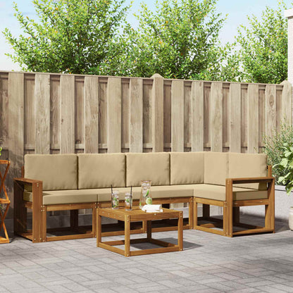 Set di divani con cuscino 6 pcs Naturale e Beige