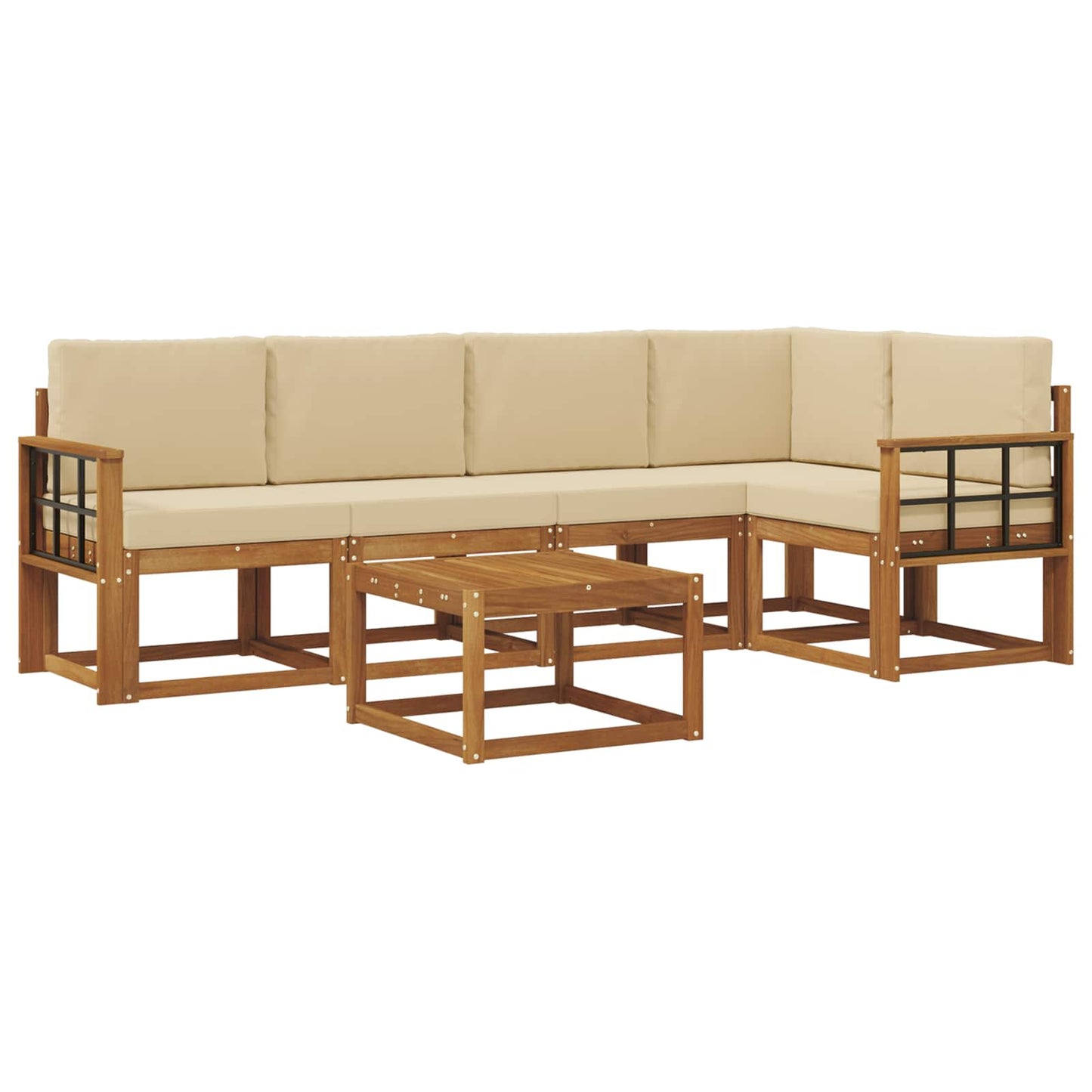 Set di divani con cuscino 6 pcs Naturale e Beige
