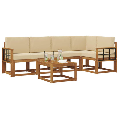 Set di divani con cuscino 6 pcs Naturale e Beige