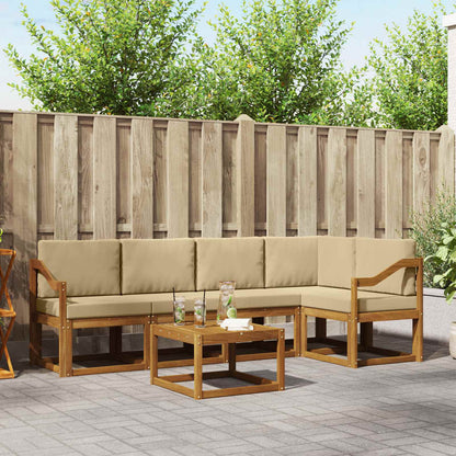 Set di divani con cuscino 6 pcs Naturale e Beige