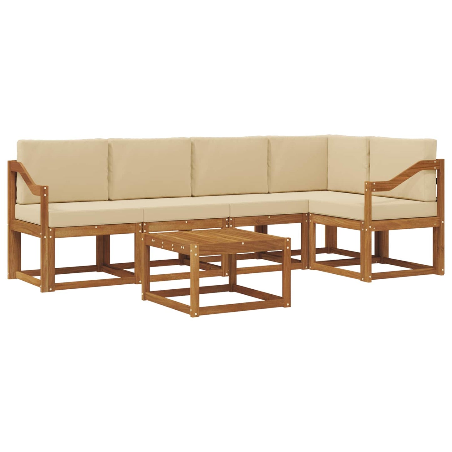 Set di divani con cuscino 6 pcs Naturale e Beige