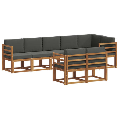 Set di divani da esterno con cuscino 8 pcs Naturale e Antracite