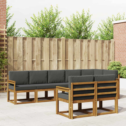 Set di divani da esterno con cuscino 8 pcs Naturale e Antracite