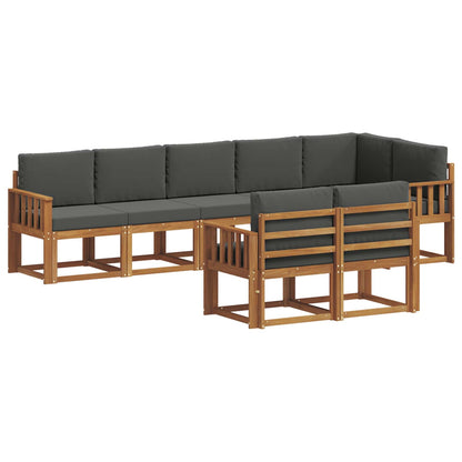 Set di divani da esterno con cuscino 8 pcs Naturale e Antracite