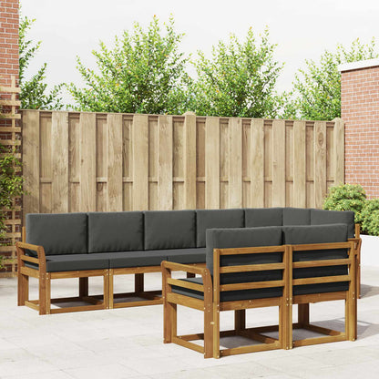 Set di divani da esterno con cuscino 8 pcs Naturale e Antracite