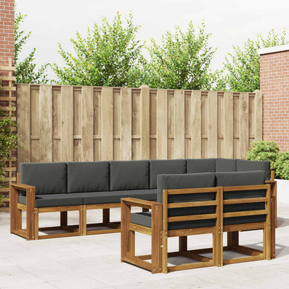 Set di divani da esterno con cuscino 8 pcs Naturale e Antracite