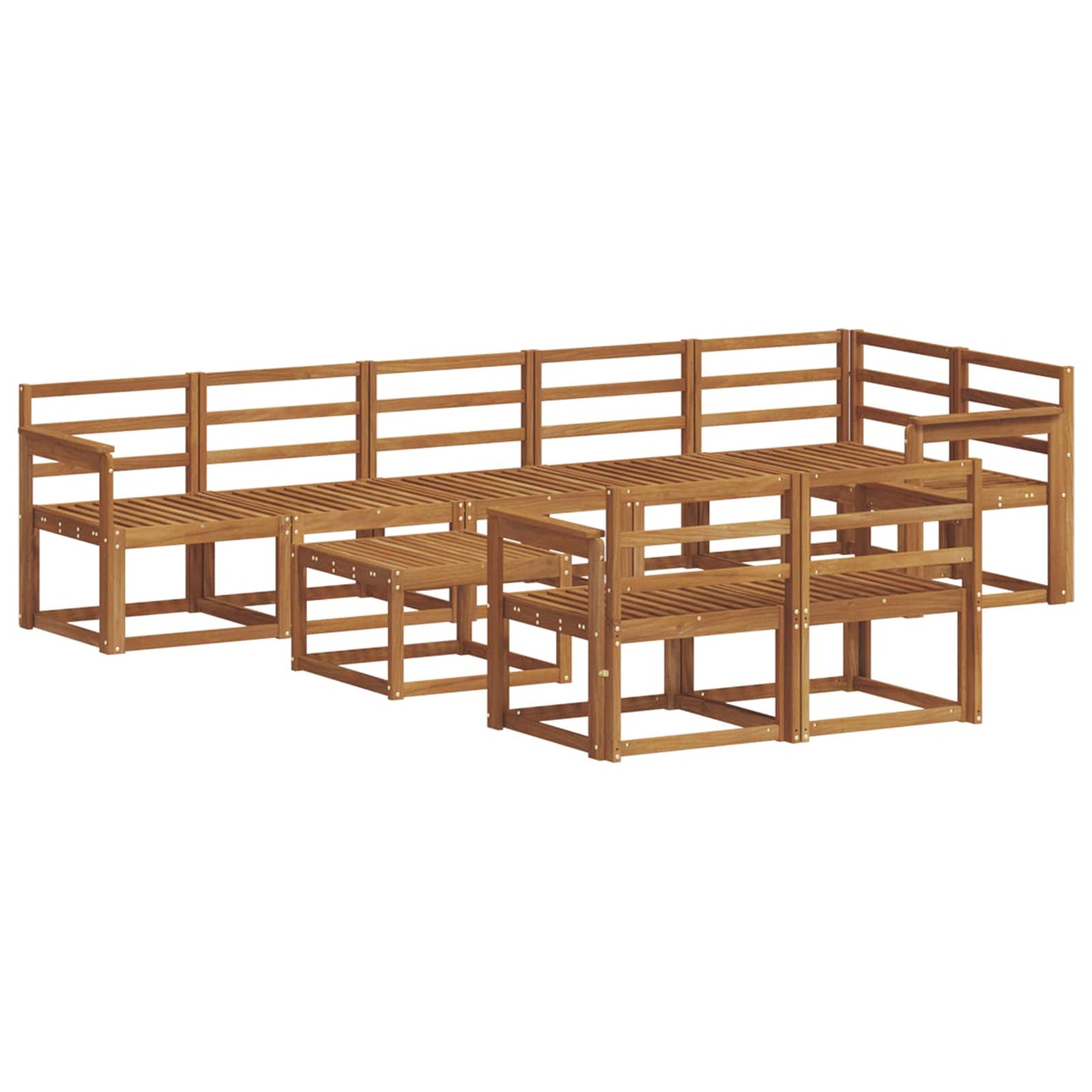 Set di divani da esterno 9 pcs Naturale