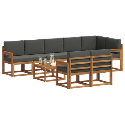 Set di divani da esterno con cuscino 9 pcs Naturale e Antracite