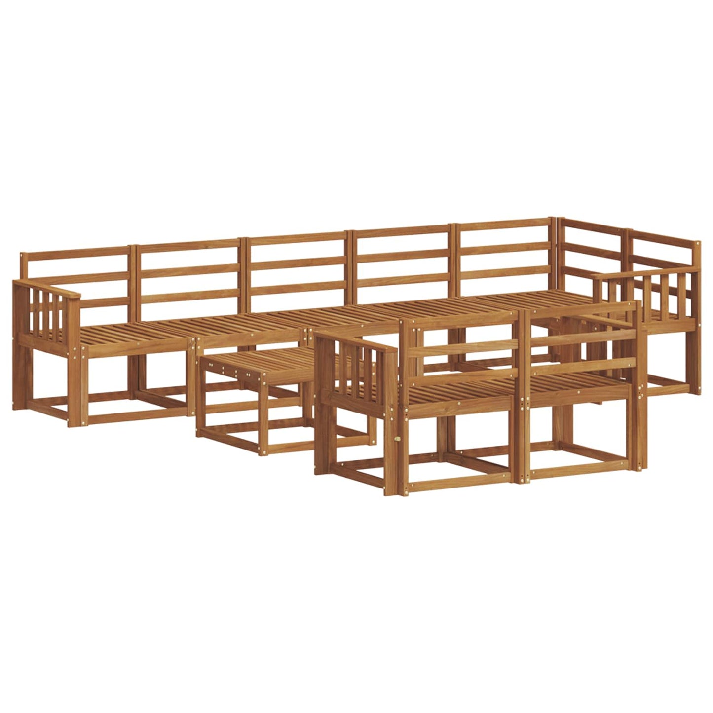 Set di divani da esterno 9 pcs Naturale