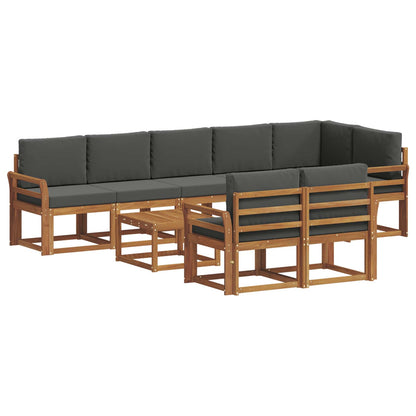 Set di divani da esterno con cuscino 9 pcs Naturale e Antracite