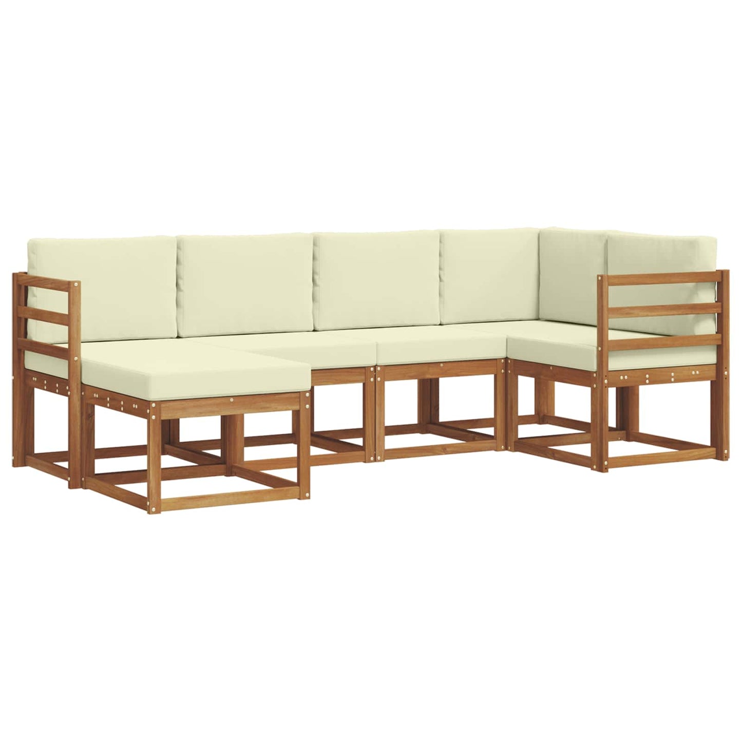 Set di divani con cuscino 6 pcs Naturale e Crema