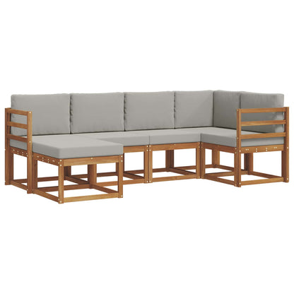 Set di divani con cuscino 6 pcs Grigio Naturale e Chiaro