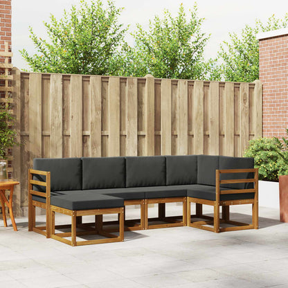 Set di divani con cuscino 6 pcs Naturale e Antracite