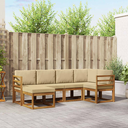 Set di divani con cuscino 6 pcs Naturale e Beige