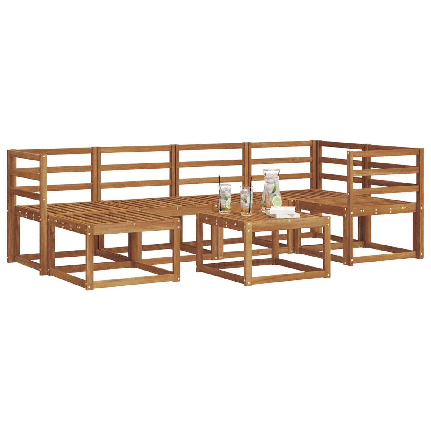 Set di divani da esterno Naturale Legno di Acacia Massello
