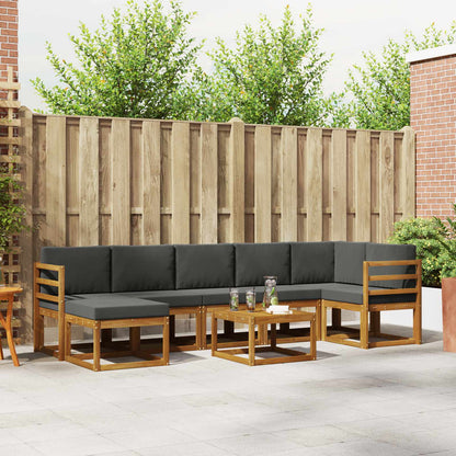 Set di divani da esterno con cuscino 8 pcs Naturale e Antracite