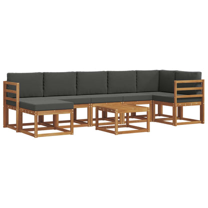 Set di divani da esterno con cuscino 8 pcs Naturale e Antracite