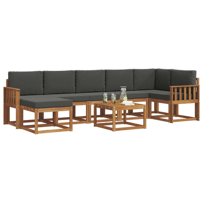 Set di divani da esterno con cuscino 8 pcs Naturale e Antracite