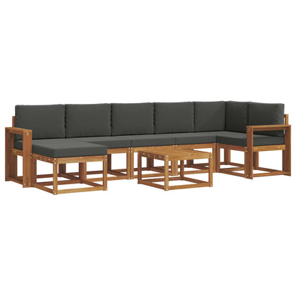 Set di divani da esterno con cuscino 8 pcs Naturale e Antracite