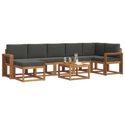 Set di divani da esterno con cuscino 8 pcs Naturale e Antracite