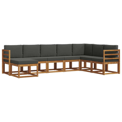 Set di divani da esterno con cuscino 8 pcs Naturale e Antracite