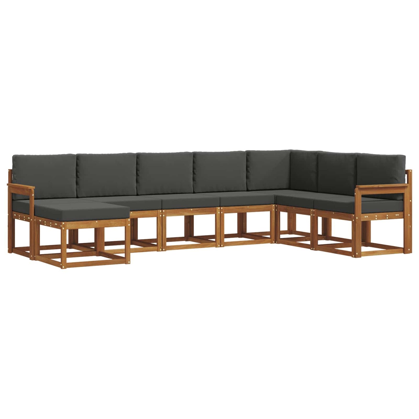 Set di divani da esterno con cuscino 8 pcs Naturale e Antracite