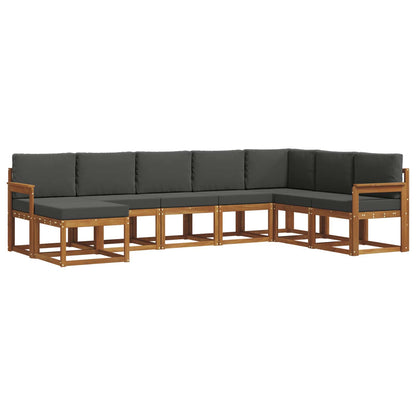 Set di divani da esterno con cuscino 8 pcs Naturale e Antracite