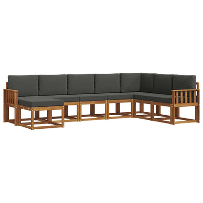 Set di divani da esterno con cuscino 8 pcs Naturale e Antracite