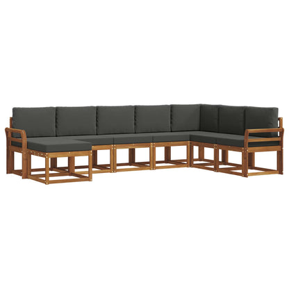 Set di divani da esterno con cuscino 8 pcs Naturale e Antracite
