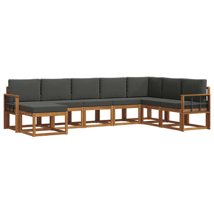 Set di divani da esterno con cuscino 8 pcs Naturale e Antracite