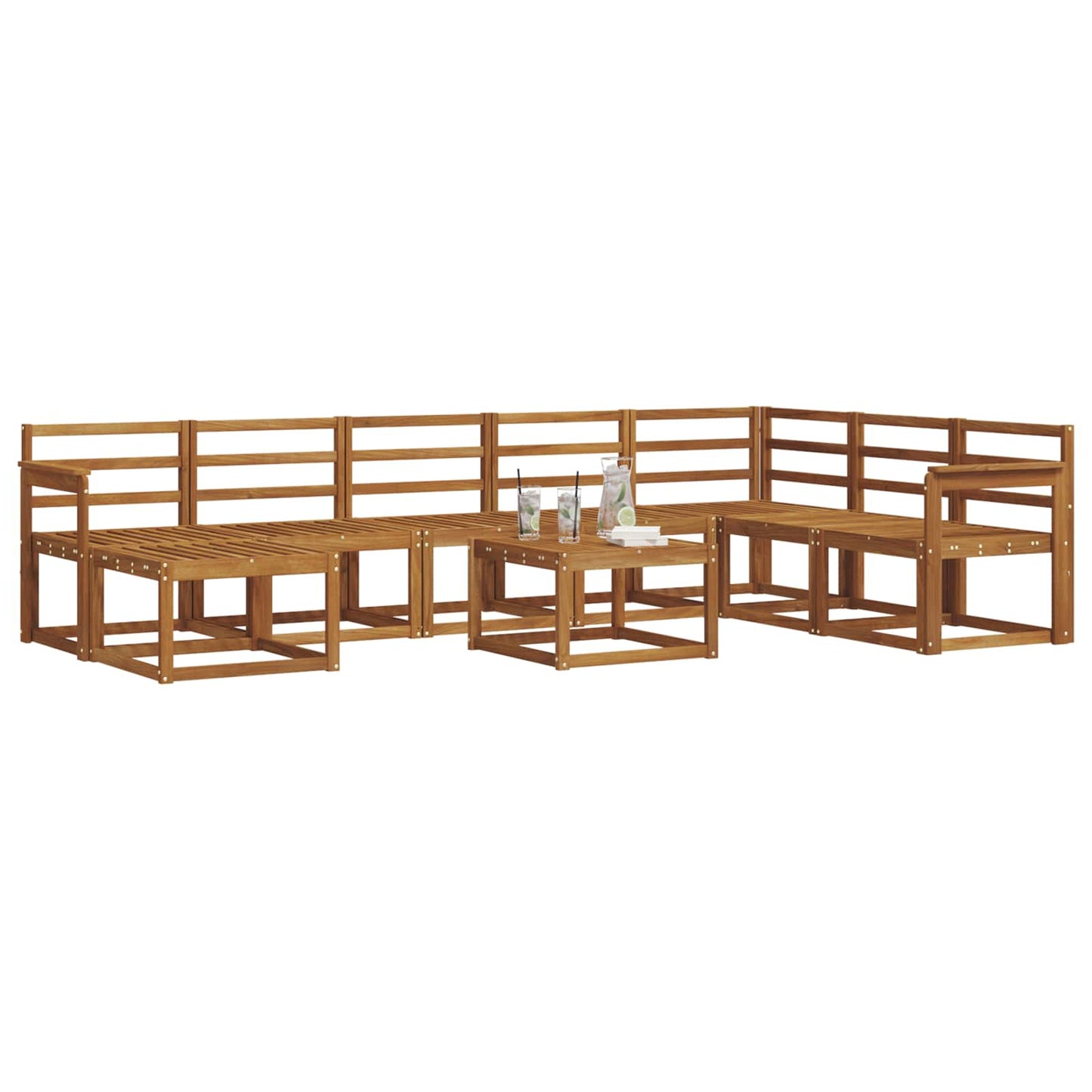 Set di divani da esterno 9 pcs Naturale