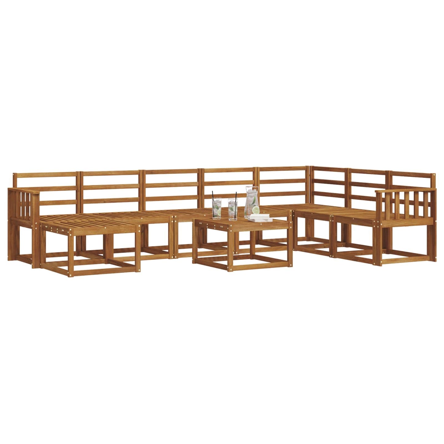 Set di divani da esterno 9 pcs Naturale