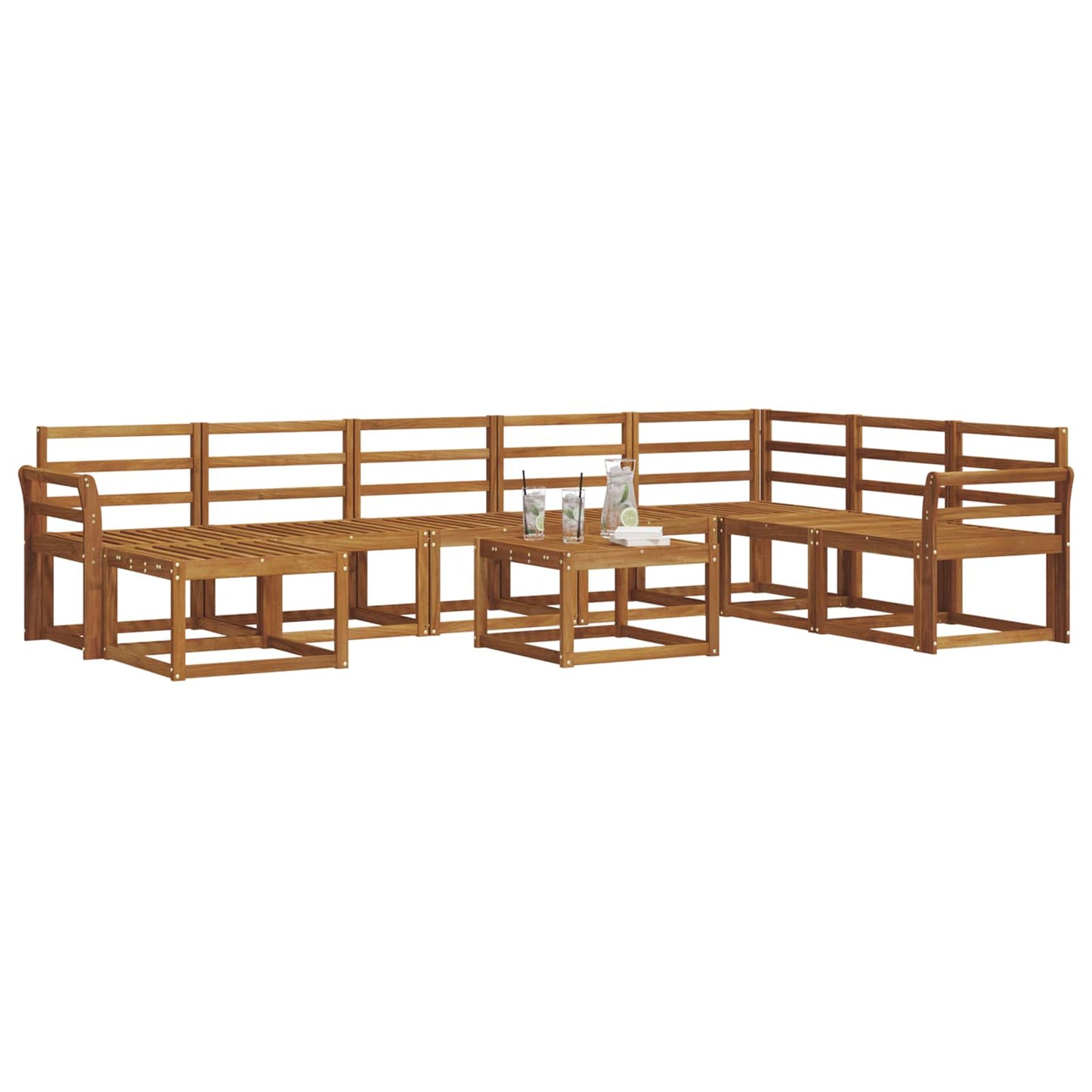 Set di divani da esterno 9 pcs Naturale