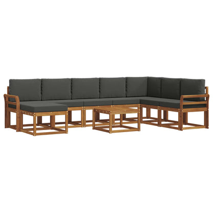 Set di divani da esterno con cuscino 9 pcs Naturale e Antracite